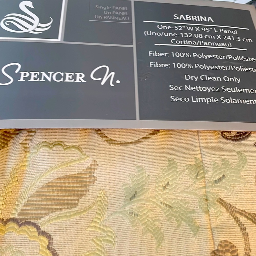 1 pair 52” wide by 95” long Spencer N. Sabrina drapes